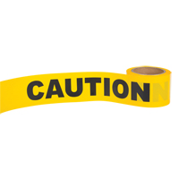 Ruban pour barricade Caution, Anglais, 3" la x 300' lo, 1,5 mil, Noir sur jaune SPOC Demo