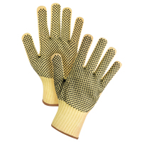 Double-Sided Dotted Seamless String Knit Gloves, Size Large/9, 7 Gauge, PVC Coated, Kevlar&reg; Shell, ASTM ANSI Level A2/EN 388 Level 3 SPOC Demo