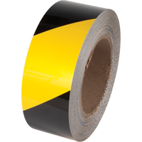 Tuff Mark&reg; Floor Marking Tape, 4" x 100', Polyester, Black and Yellow SPOC Demo