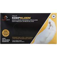 KeepKleen&reg; Disposable Medical Exam Grade Gloves, Large, Latex, 5-mil, Powder-Free, White, Class 2 SPOC Demo