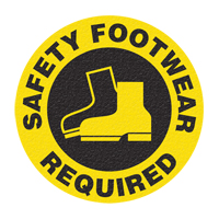 Panneau de signalisation au sol  Safety Footwear , Adh&eacute;sif, Anglais avec pictogramme SPOC Demo