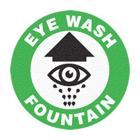 Panneau de signalisation au sol  Eye Wash Fountain , Adh&eacute;sif, Anglais avec pictogramme SPOC Demo