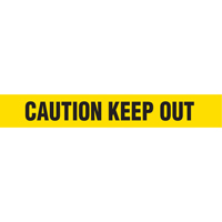 Barricade Tape, English, 3" W x 1000' L, 2 mils, Black on Yellow SPOC Demo