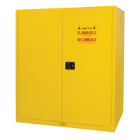 Vertical Drum Storage Cabinet, 110 US gal. Cap., 2 Drums, Yellow SPOC Demo
