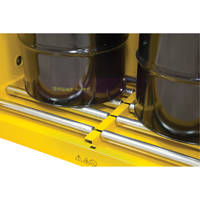 Vertical Drum Storage Cabinet, 110 US gal. Cap., 2 Drums, Yellow SPOC Demo