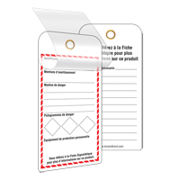 GHS Self-Laminating Workplace Tags, Cardstock, 3" W x 6" H, French SPOC Demo