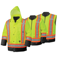 5021BB Manteau de s&eacute;curit&eacute; 6 en 1 imperm&eacute;able, Jaune lime haute visibilit&eacute;, 2T-Grand SPOC Demo