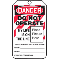 Do Not Operate Danger Lockout Tagout Tags, Cardstock, 3-1/4" W x 5-3/4" H, English SPOC Demo