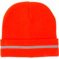 Bonnet en tricot haute visibilit&eacute; avec bande r&eacute;fl&eacute;chissante, Orange haute visibilit&eacute;, Acrylique SPOC Demo