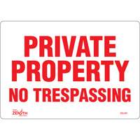 "Private Property" Sign, 7" x 10", Vinyl, English SPOC Demo