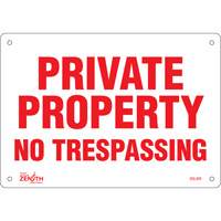 "Private Property" Sign, 7" x 10", Aluminum, English SPOC Demo