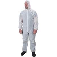 Hooded Coveralls, Medium, White, Polypropylene SPOC Demo