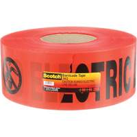 Ruban pour barri&egrave;res pour services publics souterrains Scotch, Anglais, 3" la x 1000' lo, 4 mils, Noir/rouge SPOC Demo