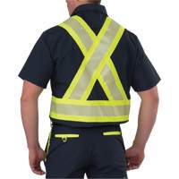 Ripstop High Visibility Short Sleeved Shirt, Polyester, Small, Navy Blue SPOC Demo