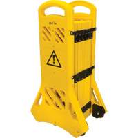 Barri&egrave;re mobile portative, 40" h x 13' lo, Jaune SPOC Demo