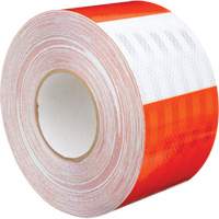 Feuille de rev&ecirc;tement de barricade prismatique de qualit&eacute; &agrave; haute intensit&eacute;, 4" la x 150' lo, 19 mils, Orange et blanc SPOC Demo