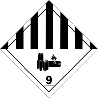 DOT Hazardous Material Handling Labels, 4" L x 4" W, Black on White SPOC Demo