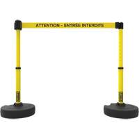 Ensemble de montants pour barri&egrave;re Plus, Plastique, 42" h, Ruban Jaune, Longueur du ruban 15' SPOC Demo