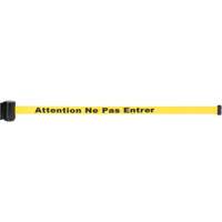 Barri&egrave;re &agrave; fixation murale avec ruban magn&eacute;tique, Acier, Fixation par vis, 7', Ruban Jaune SPOC Demo