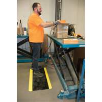 Tapis antifatigue, Losange, 1-2/3' x 3-1/4' x 3/4", Noir/Jaune, Polyur&eacute;thane SPOC Demo