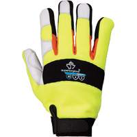 ClutchGear&reg; High-Visibility Mechanic's Gloves, Grain Goatskin Palm, Size Medium SPOC Demo