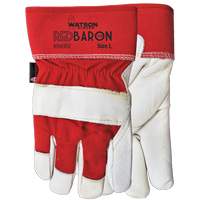 Gants d'ajusteur Red Baron, Grand, Paume en Cuir fleur de vache, Doublure en Tissu-laine SPOC Demo