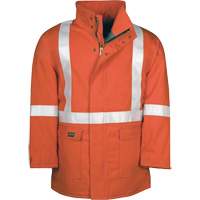 Parka dhiver &agrave; doublure matelass&eacute;e AllOut Westex UltraSoft avec bandes r&eacute;fl&eacute;chissantes, Moyen (grande taille), Orange haute visibilit&eacute;, 46 cal/cm² SPOC Demo