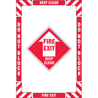 "Fire Exit" Floor Marking Kit, Adhesive, English with Pictogram SPOC Demo