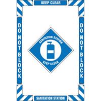 "Sanitation Station" Floor Marking Kit, Adhesive, English with Pictogram SPOC Demo