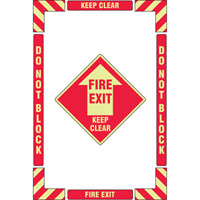 "Fire Exit" Floor Marking Kit, Adhesive, English with Pictogram SPOC Demo