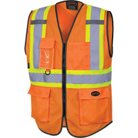 6958 Zipper Front Safety Vest, High Visibility Orange, Small, Polyester SPOC Demo