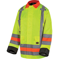 6040 Veste de contr&ocirc;le de la circulation pour l'hiver qu&eacute;b&eacute;cois, Polyester, Jaune lime haute visibilit&eacute;, T-petit SPOC Demo