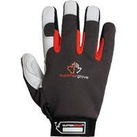 Clutch Gear&reg; Thinsulate Mechanic's Gloves, Grain Goatskin/Split Leather Palm, Size Small/7 SPOC Demo