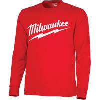 Chandail &agrave; manches longues tr&egrave;s r&eacute;sistant avec logo Milwaukee, Hommes, Petit, Rouge SPOC Demo