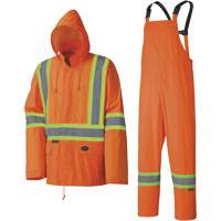 5598 Combinaison de pluie imperm&eacute;able et l&eacute;g&egrave;re, Polyester/PVC, Petit, Orange haute visibilit&eacute; SPOC Demo