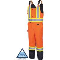 5040BB Waterproof Quilted Bib Pants, Polyester, X-Small, Black/High Visibility Orange SPOC Demo