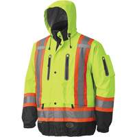 5201 Premium Breathable Waterproof Jacket, Polyester, Black/High Visibility Lime-Yellow, Large SPOC Demo