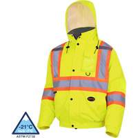 5033 Waterproof Winter Quilted Safety Bomber Jacket, Polyester, High Visibility Lime-Yellow, Small SPOC Demo