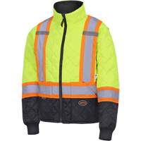 5016 Quilted Freezer Jacket, Polyester, Black/High Visibility Lime-Yellow, X-Small SPOC Demo