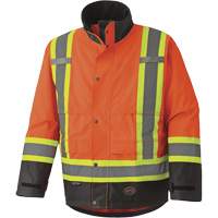 5400 300D Trilobal Ripstop Waterproof Safety Jacket, Polyester, Black/High Visibility Orange, Small SPOC Demo