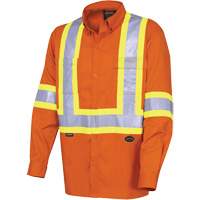 4441 Chemise de s&eacute;curit&eacute; &agrave; manches longues ultra respirante, Coton, Petit, Orange haute visibilit&eacute; SPOC Demo