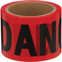 388 Danger Tape, Bilingual, 3" W x 200' L, 1.5 mils, Black on Red SPOC Demo