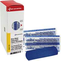 Fabric Blue Detectable Bandages, Rectangular/Square, 1", Fabric Metal Detectable, Sterile SPOC Demo