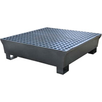 Ultra-Spill Pallet en acier, 4 barils, Capacit&eacute; de d&eacute;versement 68 gal. US, 49,1" x 47,1" x 10,9" SPOC Demo