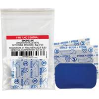 Blue Adhesive Bandages, Rectangular/Square, 3", Fabric Metal Detectable, Non-Sterile SPOC Demo