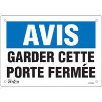 "Porte ferm&eacute;e" Sign, 7" x 10", Vinyl, French SPOC Demo