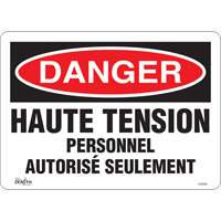 "Haute tension" Sign, 10" x 14", Vinyl, French SPOC Demo