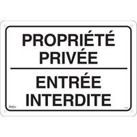 "Propri&eacute;t&eacute; priv&eacute;e" Sign, 14" x 20", Aluminum, French SPOC Demo