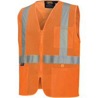 6943 Gilet de s&eacute;curit&eacute; &agrave; mailles ignifuge, Orange haute visibilit&eacute;, Petit, Polyester SPOC Demo