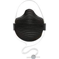 Masques jetables AirWave s&eacute;rie M noirs avec SmartStrap et embout nasal, N95, Certifi&eacute; NIOSH, Moyen/grand SPOC Demo